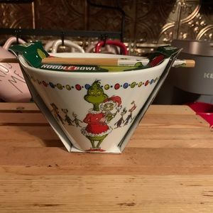 Grinch Noodle bowl with chopsticks